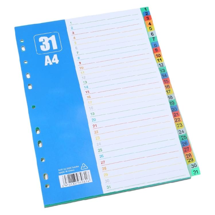31 Sheet Colorful Folder Dividers A 4 File Dividers Plastic Folder Dividers 1 850₽