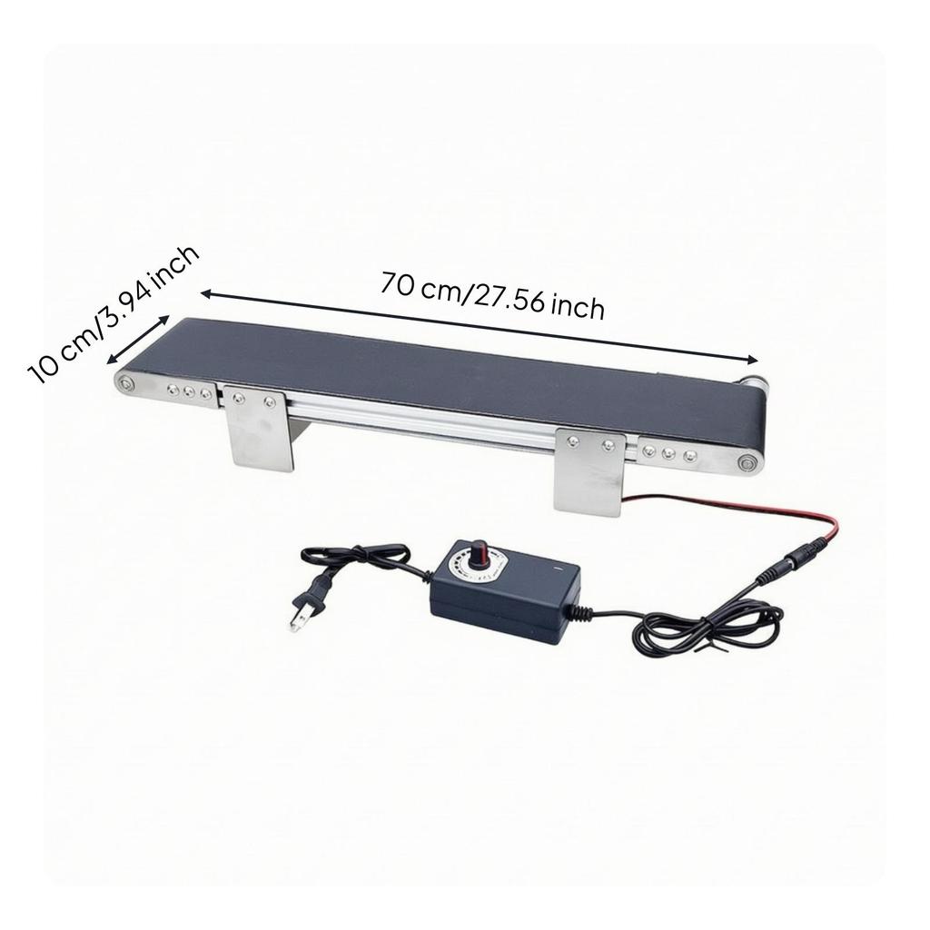 Small Electric Conveyor Belt with Speed Controller Compact Tabletop