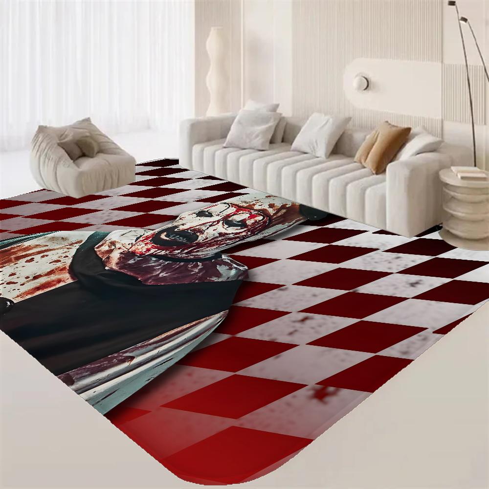 T-Terrifier 3 Skräck Clown Film Badmat Barnrum Sovrumsdekoration Balkong Halkfri Dörrmatta Vardagsrum Alfombra