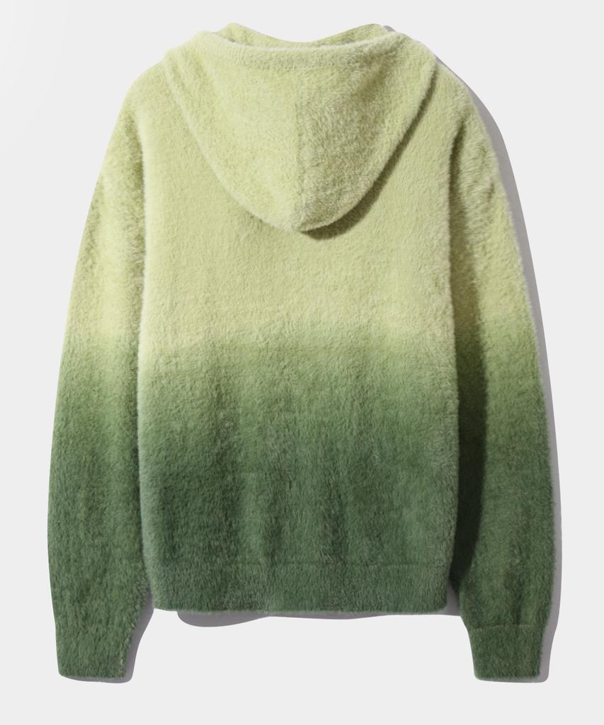 Dimiteulibeullaeg 2Way Essential Gradient Hairy Zip-Up Hoodie_Green