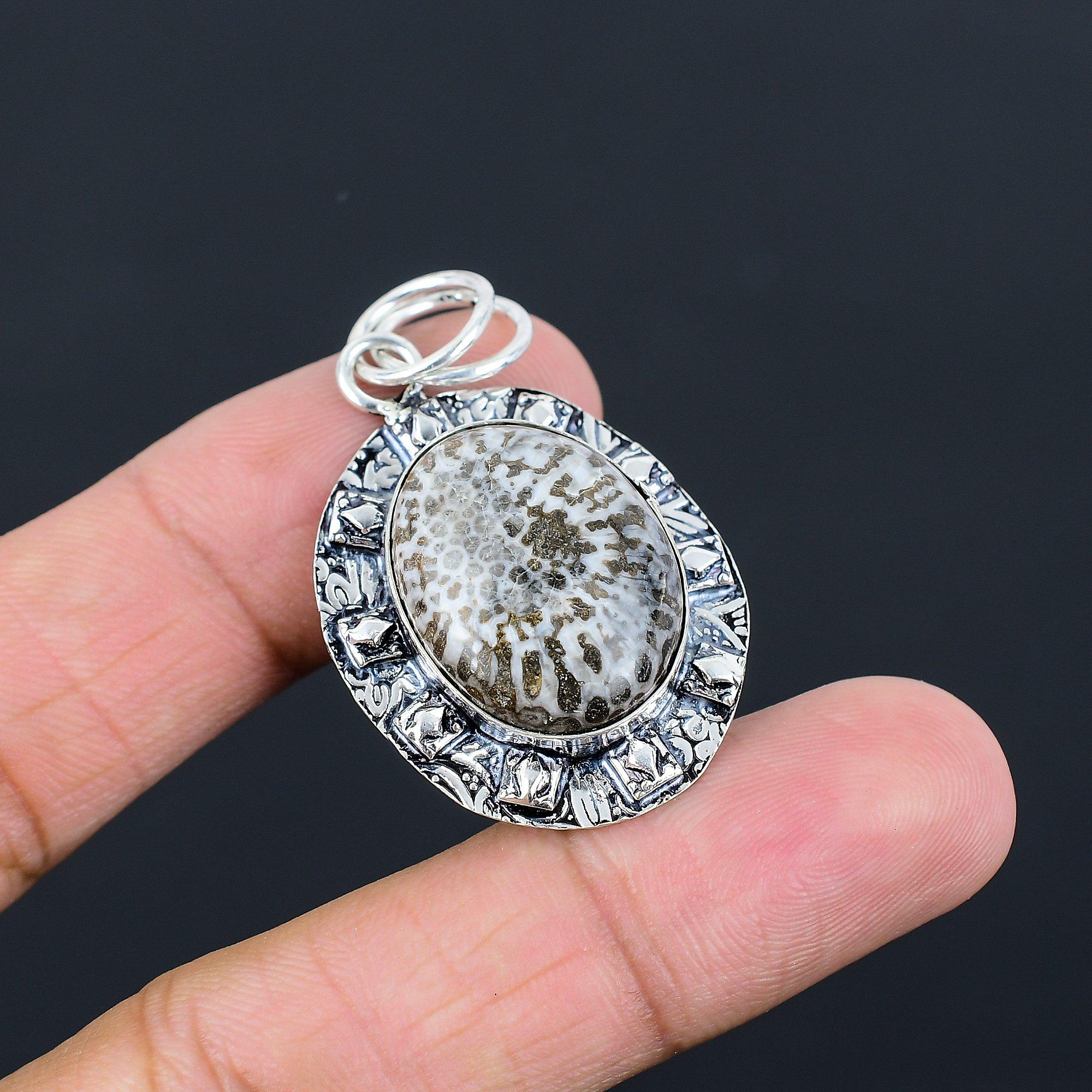 Daughters Day Deal Natural Stingray Coral Pendant Jewelry 925 Sterling Silver