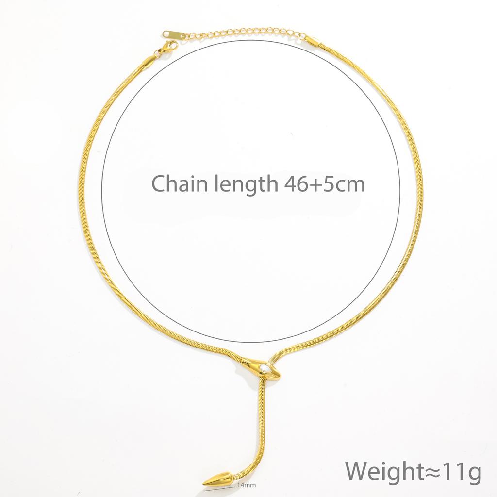 Serpentine Zircon Necklace Women'S 18K Gold Plated Titanium Steel Women'S Collarbone Chain Niche High-End Neck Chain