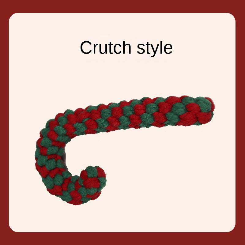 1pc Christmas Design Teeth Cleaning Braided Rope Knot Pet Toy, Dog Chew Durable Toy For Cat And Dog Teeth Cleaning Supply Toy