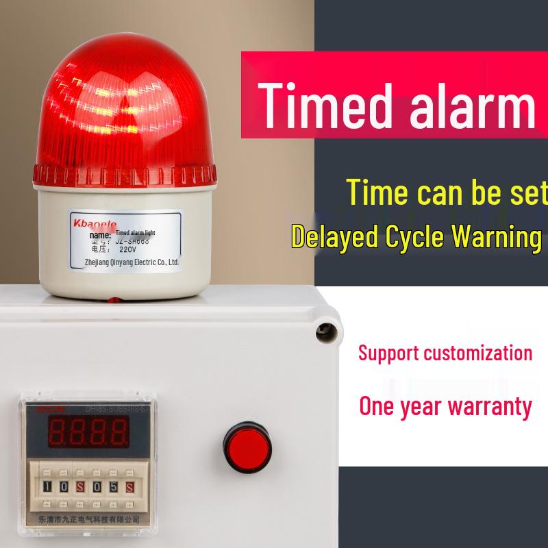 220V Timer Alarm Clock with Sound and Light Countdown 95dB | Cycle Alarm | AC220V