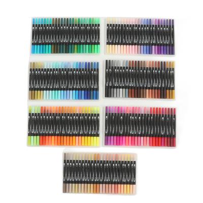 168 Farben Dual Brush Marker Pens 0,5 mm feine Spitzen Aquarellstifte zum Zeichnen Malen Färben