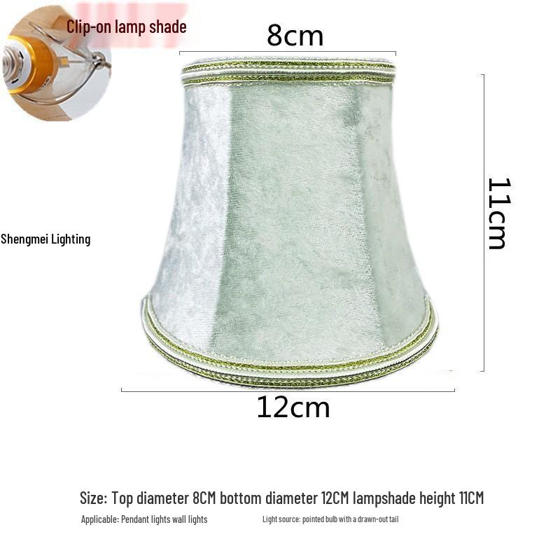 European Crystal Chandelier Fabric Lampshade, Clip-On, E27 Large Base, E14 Candle Bulb, Wall Light Shell Shade