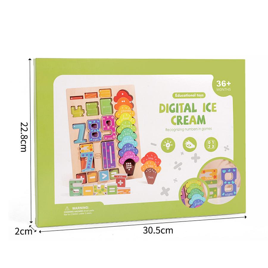 

Wooden educational digital blocks creative puzzles stacking toys Recognizing Color Numbers Montessori Gift