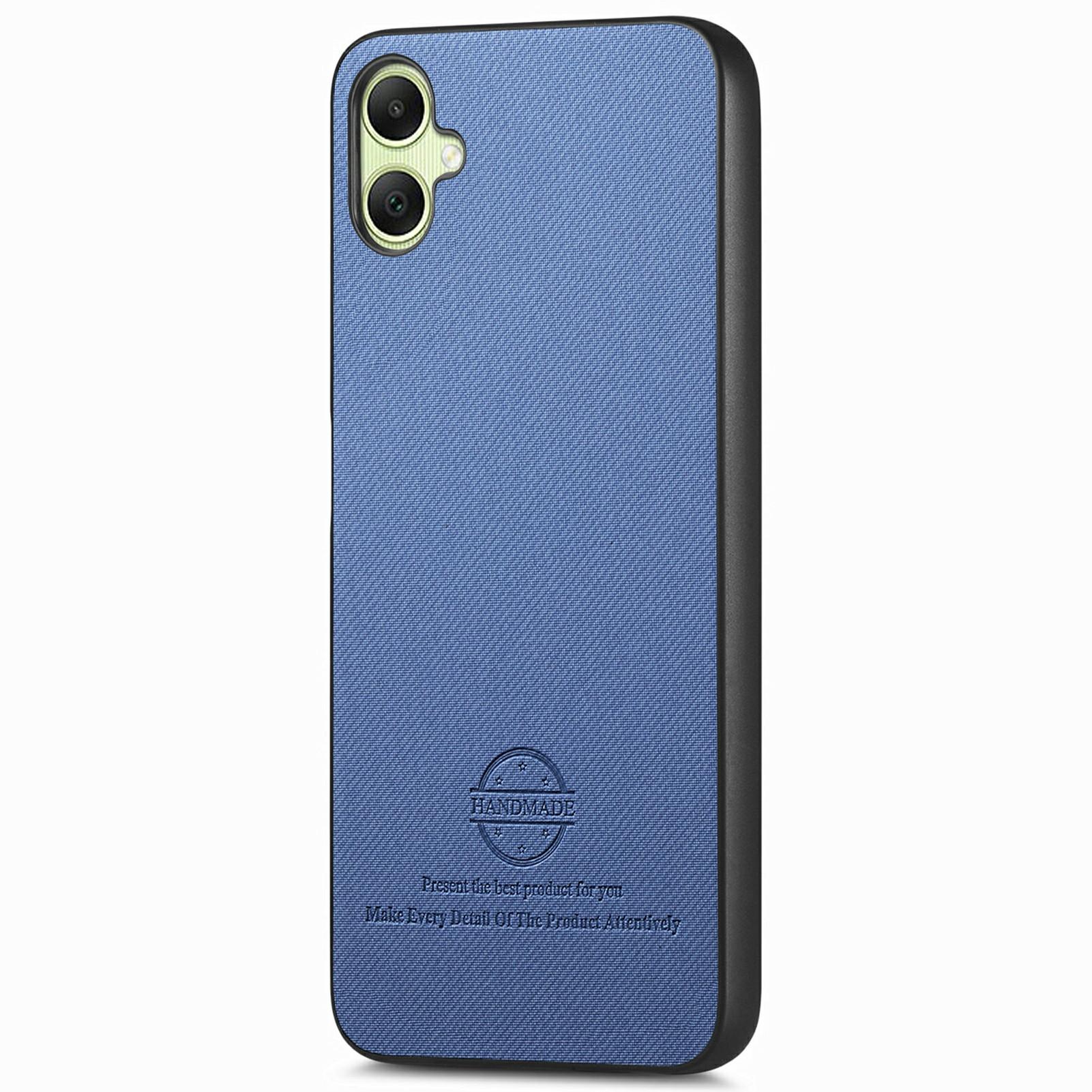 

For Samsung Galaxy A06 4G Case Cloth Texture Leather+PC+TPU Anti-Drop Phone Cover Black