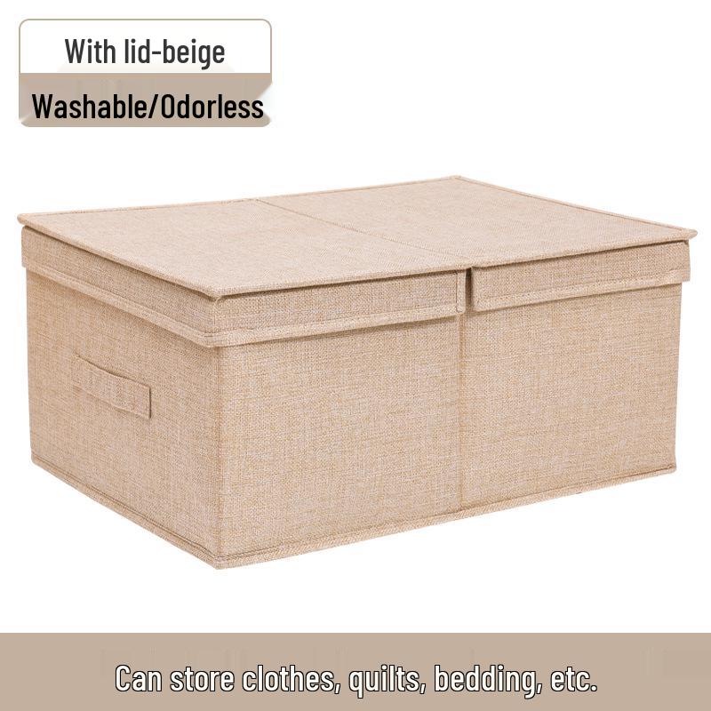 Cotton and Linen Folding Storage Box Organizer for Clothes and Toys