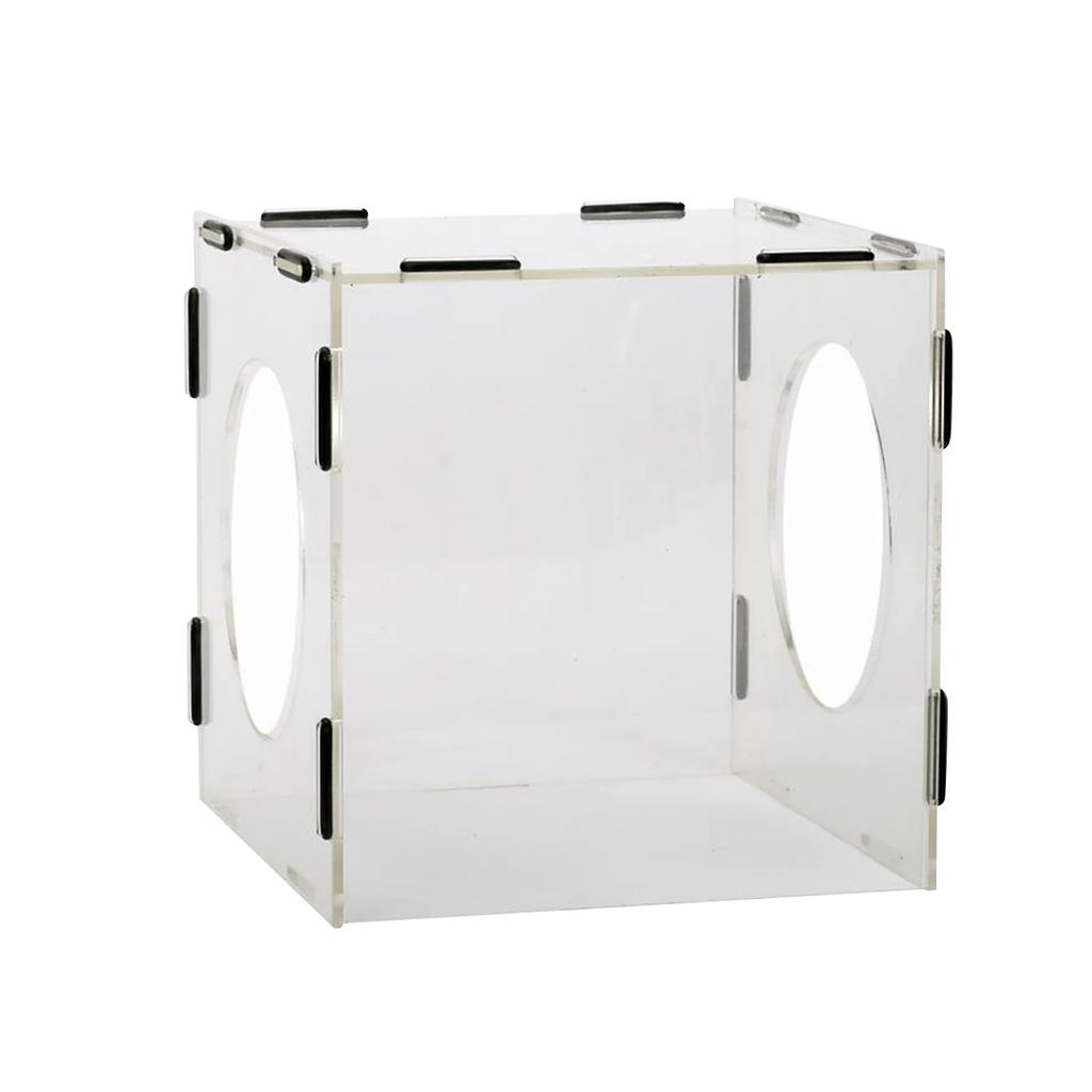 Grinding Dust Box Cover Acrylic Transparent with 2 Holes Dustproof Portable Dust Cage Dust Hood for Engraving Polishing Buffing