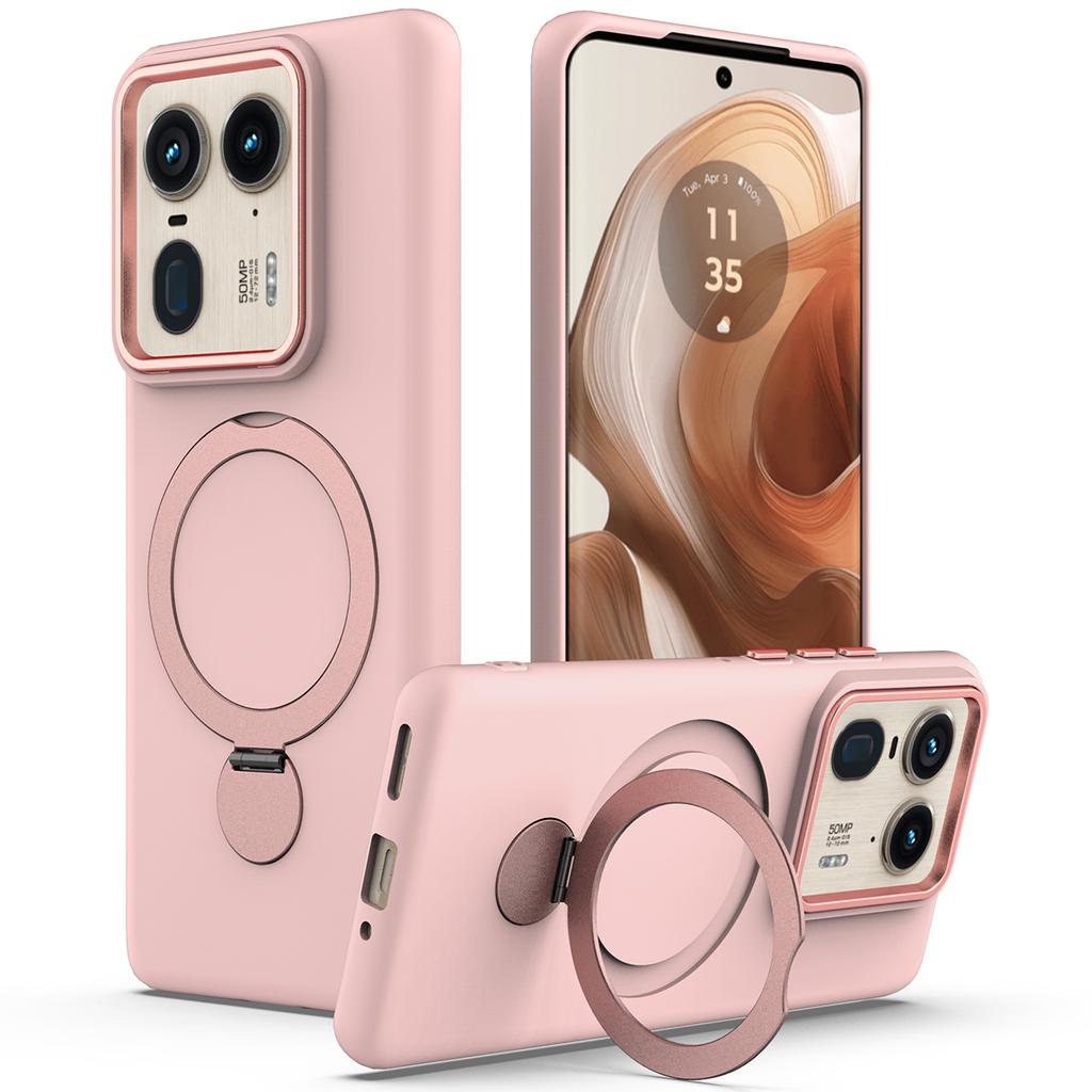 For Motorola Moto X50 Ultra 5G/Motorola Edge 50 Ultra 5G Magnetic Case Rotating Ring Kickstand TPU + PC Back Cover