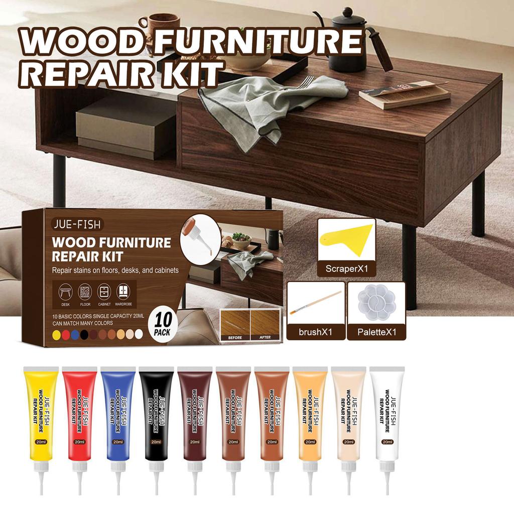 Jue-Fish Wooden Furniture Repair Kit Furniture Beauty Repair Material Repair Color Loss Touch Up Kit Sets