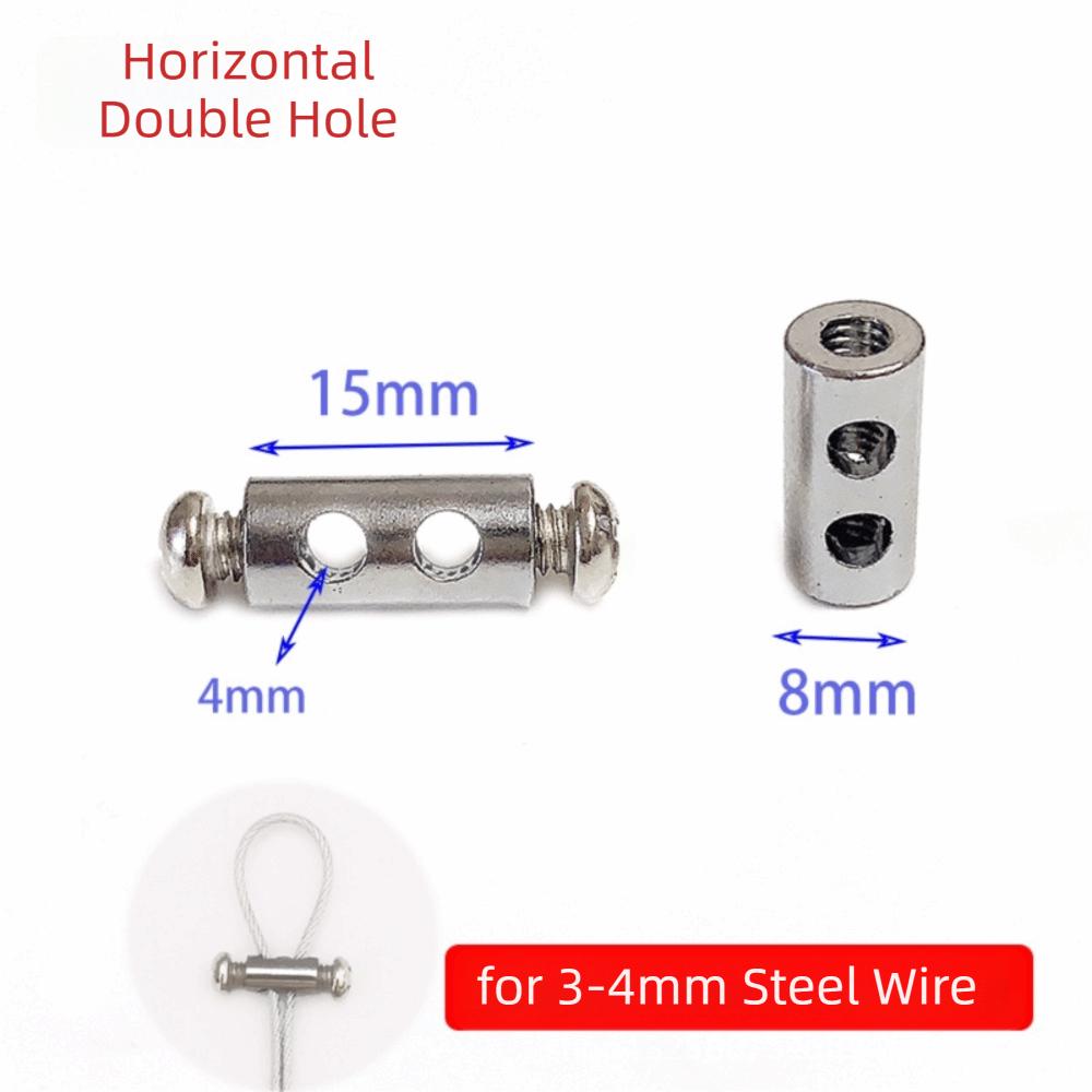 10Pcs Adjustable Cable Clamp Double Hole Cable Locker Steel Cable Fastener  Industrial Construction