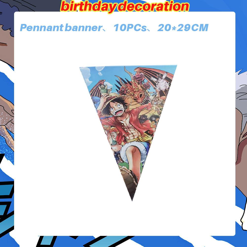 Dekoracje Urodzinowe One Piece Balon Luffy Zoro Jednorazowe Talerzyki Imprezowe Baner Dekoracja Tortu Torebki na Prezenty Chłopcy Akcesoria na Baby Shower