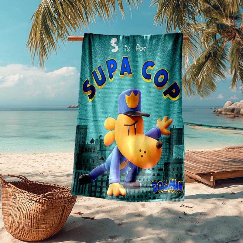Dog Man Fashion Beach Towel: Ideal for Summer Adventures Soft, absorbent and quick drying suitable for swimming and bathing