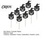 Halloween Cake Topper 8 Pcs Cupcake Toppers, Black Glitter Witch Hat Pumpkin Safe Food Contact Decoration Picks for Party Supplies, Birthday