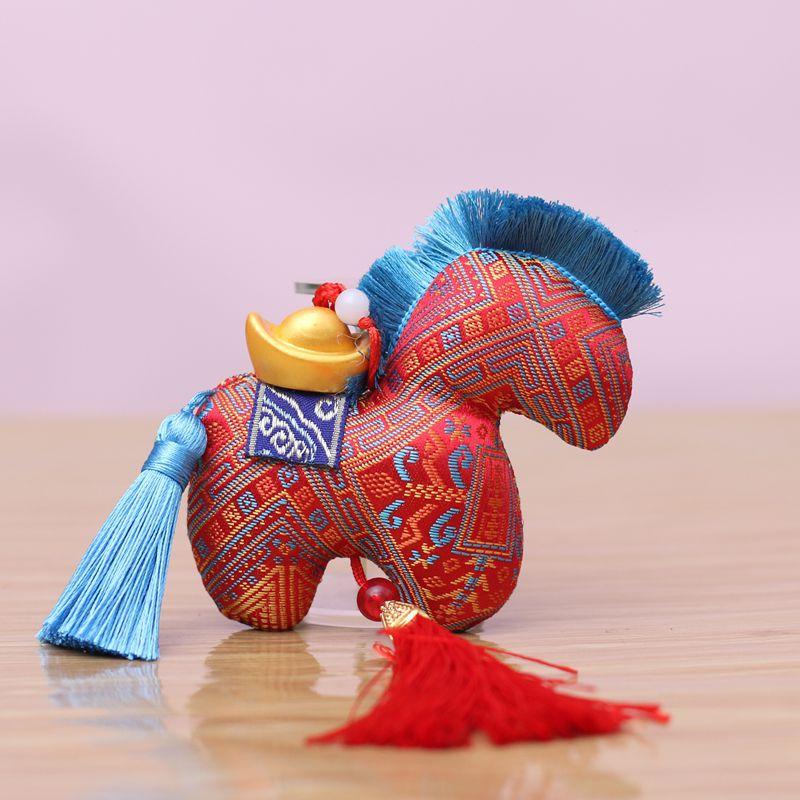 Маскот Нового года Кулон в китайском стиле Тканевая кисточка Кукла-лошадка Украшение для рюкзака Подарки A1