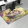 Office Carpet Cute Kitten Swing with Flowers and Butterflies Perfect for Sofa Protection Und
