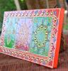Indian Folk Art Mirror Work Wood Wall Panel: Hand-Painted Bright Ethnic Home Decor