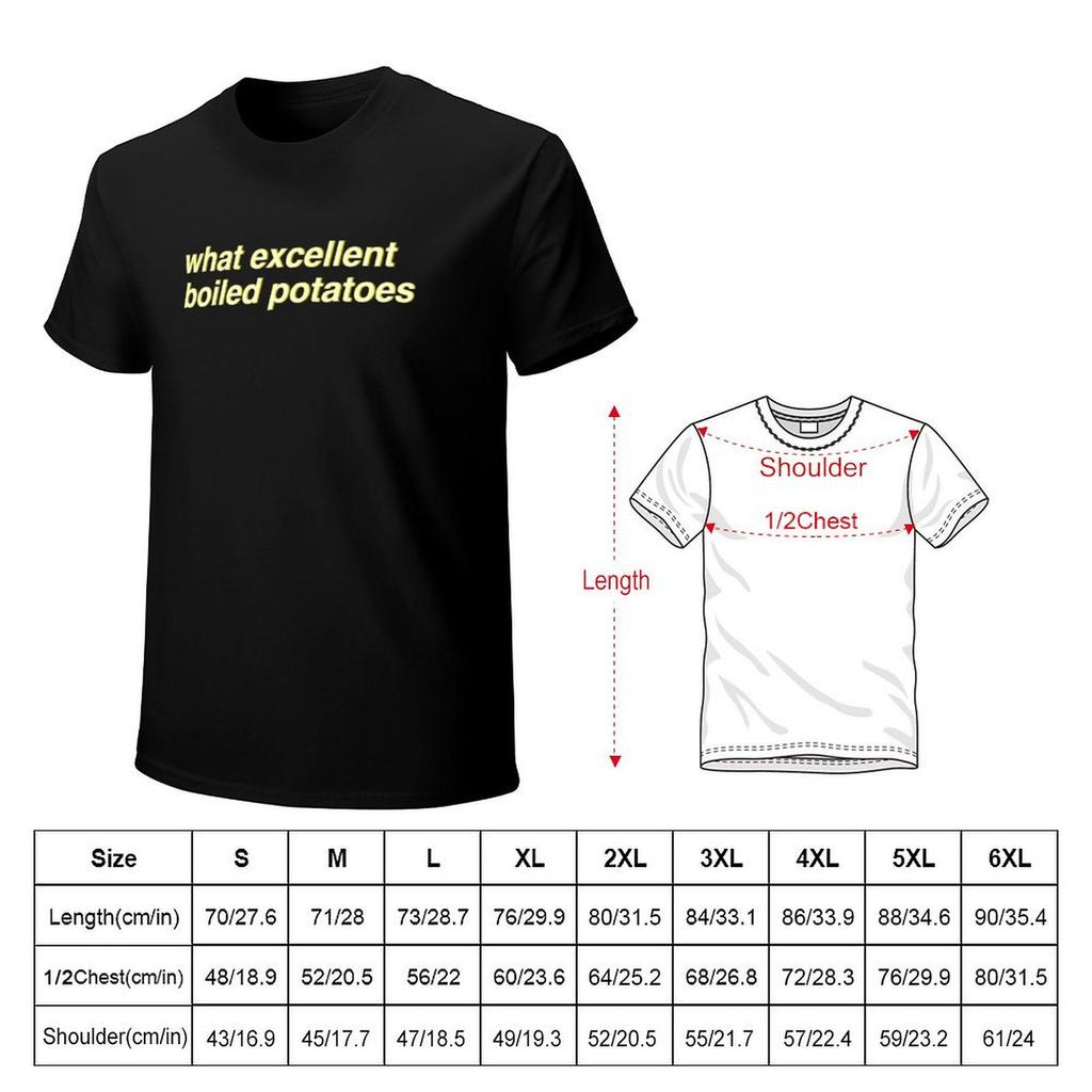 Pride & Prejudice - What Excellent Boiled Potatoes (Yellow) T-Shirt Plus Size Tops Plain Mens Graphic T-Shirts Pack