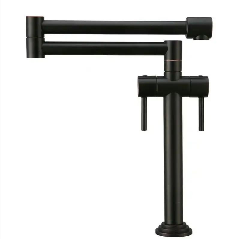 Kitchen Faucet Solid Brass Crane For Kitchen Deck Mounted Sink Mixer Foldable Nickel Brushed/Gold/Chrome/ORB/Black