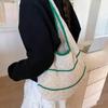 Spring Summer Woven Tote Bag Dopamine Color Shoulder & Underarm Bag Trendy Casual Beach Hollow Out Handbags