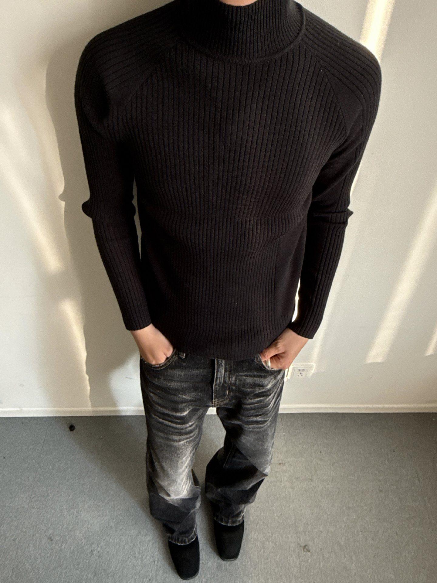 EME Yisheng Унисекс Полосатый Вязаный Свитер - Свободный Крой, Приталенный Силуэт для Осени/Зимы XL