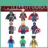 Blocchi da Costruzione Serie Supereroi Marvel Giocattolo in Plastica Abs Set da 9 Pezzi Altezza 4,5 cm