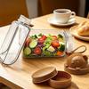 Bärenförmiges Salatglas mit integriertem Löffel Tragbarer Kunststoffbehälter für Overnight Oats Obst Auslaufsicherer Transparenter Salatbehälter