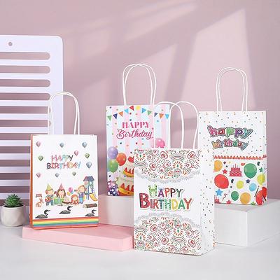StoBag, Joyeux Anniversaire Sacs Tote en Papier Durables Réutilisables, pour les anniversaires d'enfants, les fêtes, les événements joyeux, 12/30 pièces