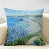 Retro Springtime Village Plants Cushion Cover Natural Linen Organic Fabric DoubleSided Printing Room Sofa Decor Pillow Case