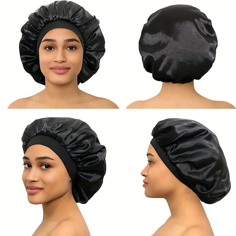 Women's Solid Color Satin Sleep Bonnet, Elastic Narrow Edge Hair Cap for Daily Home, Smooth Silk Bonnet for Sleeping Hair