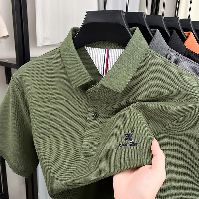 Direct High-End Casual Short-Sleeved Polo Shirt Men'S Lapel Short-Sleeved T-Shirt Loose Half-Sleeved Top