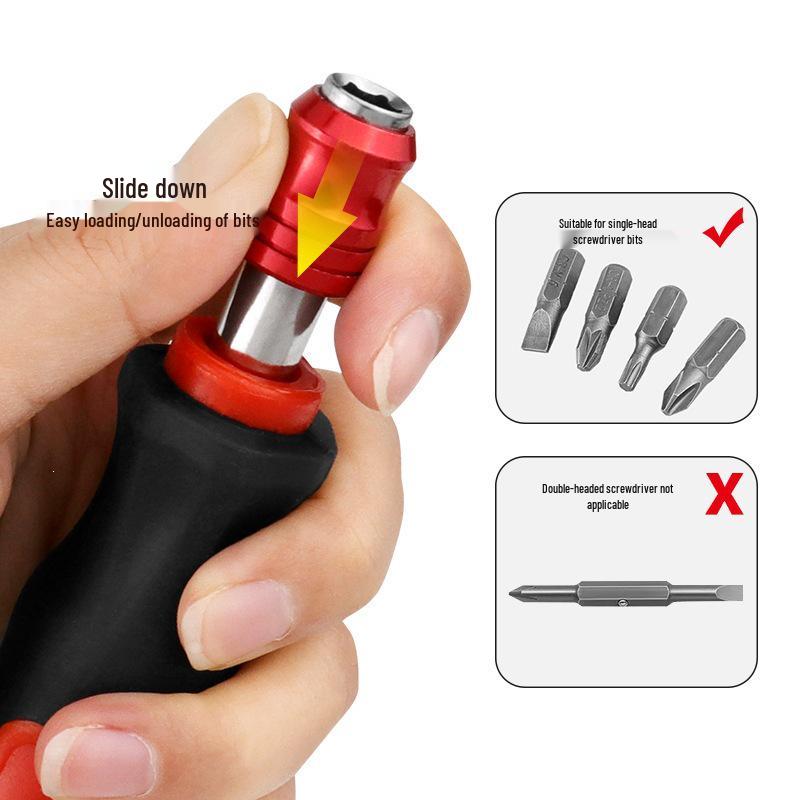 Magnetic Quick-Release Self-Locking Screwdriver, 1/4"-6.35mm Bit Handle