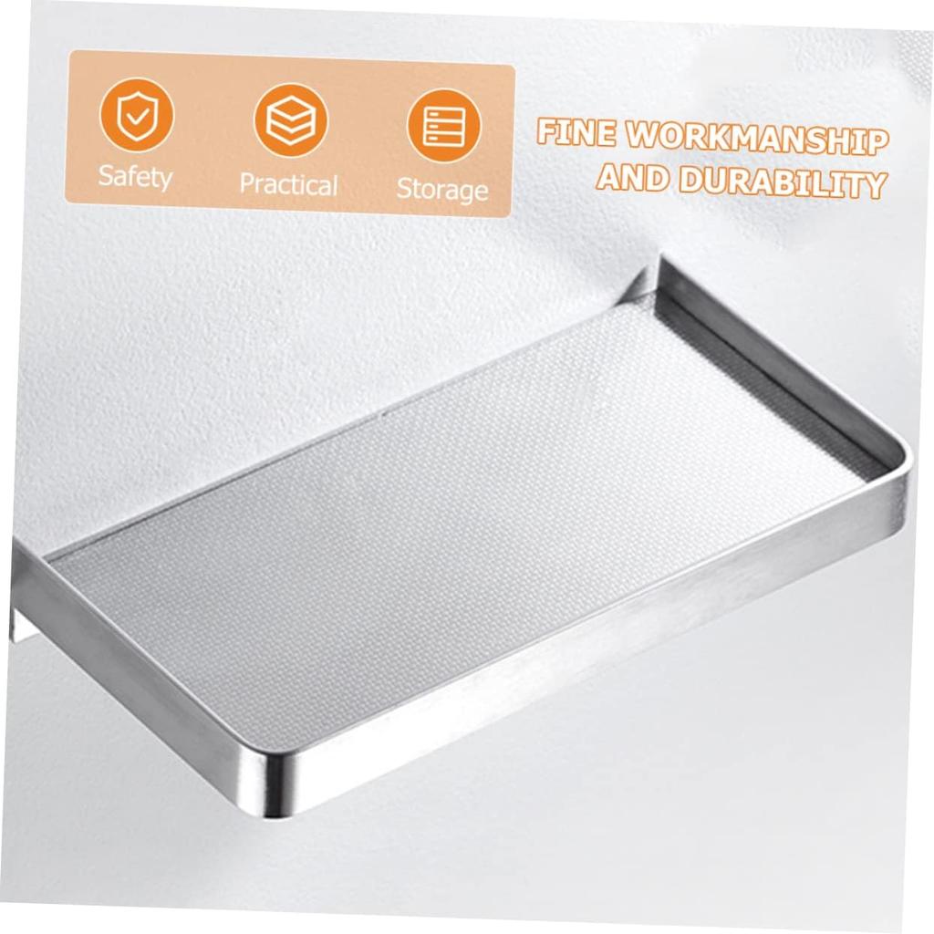 Wall Mounted Phone Shelf Bathroom Toilet Phone Holder Wall Mount Phone Rack Restroom Washroom Brushed Finish