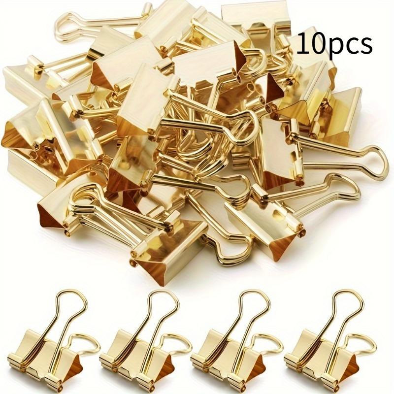 

A Set of Office Long Tail Clip Test Paper Clip, Data Storage Folder Creative Simple Notebook Folder File Holder, Office Supplies золотой