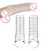 4 Colors Reusable Penis Sleeve Flexible Glans Penis Enlarger Delay Ejaculation Cock Rings Adult Sex Toys For Men Gay Couples