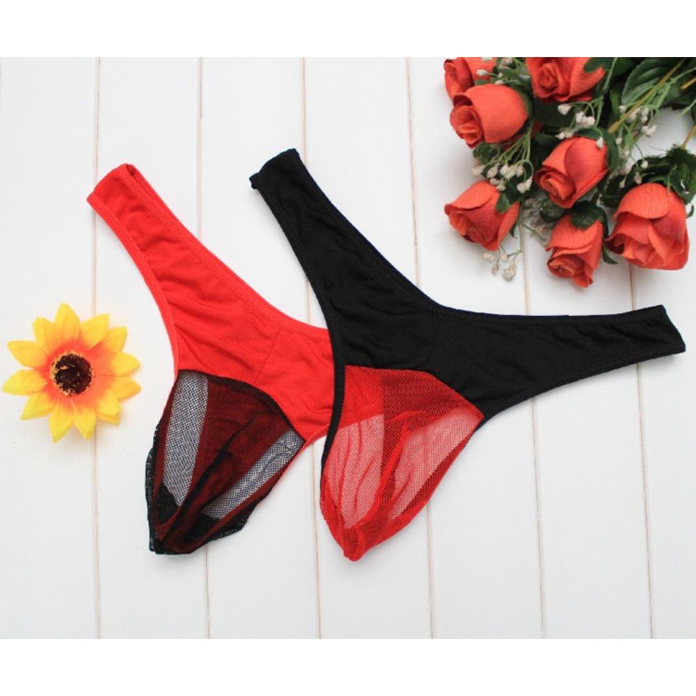Fun Men's Panties Mesh Transparent Breathable Men's Men's Triangle Sexy, Sex Thong 2032