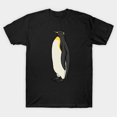 Asiatische Größe Herren Print T-Shirt Pinguin No-Cut Thermotransferdruck Baumwoll-T-Shirt