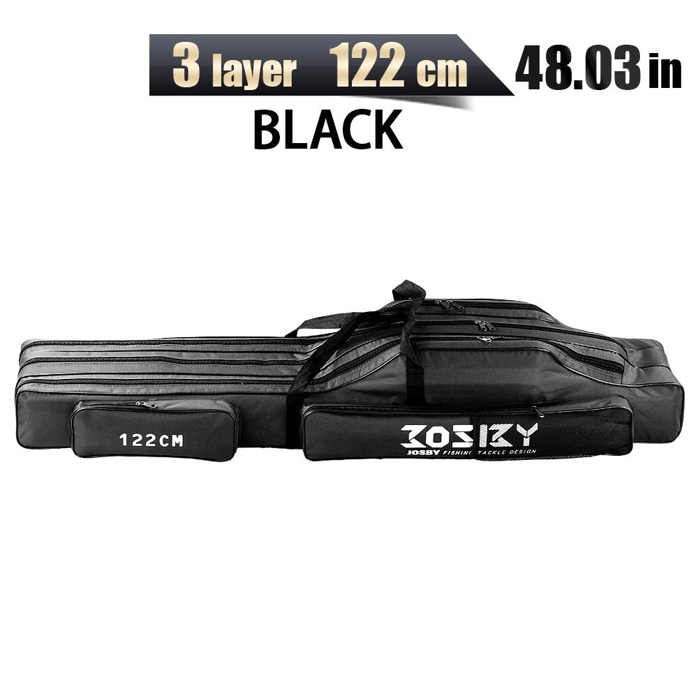 JOSBY 182CM-60CM Retractable Foldable Portable Waterproof Multi-Layer 2 3 Layer Oxford Cloth Fishing Rod Gun Bag Box Convenient