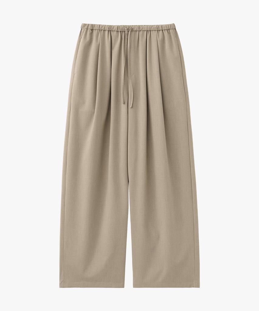 Summer Woman Summer Wool String Wide Pants Beige