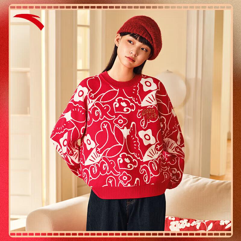 Anta Women s Festive Red Knit Pullover M 4630₽
