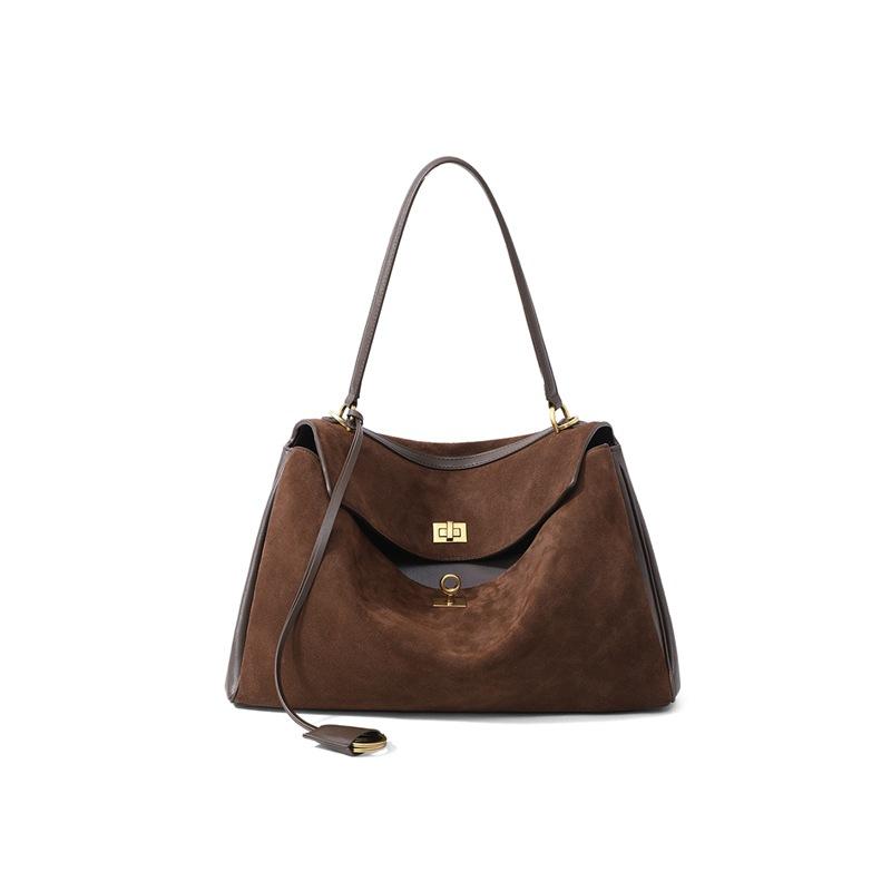 Tote Bag Fashion Commuter Shoulder Scrub Large Capacity Lock Crossbody Women'S Bag Luggage