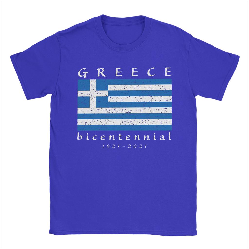 Greek Greece Flag Independence Day 1821 Bicentennial 200 years TShirt Cotton TShirts For Mens Tee Shirt Short Sleeve Top Tees
