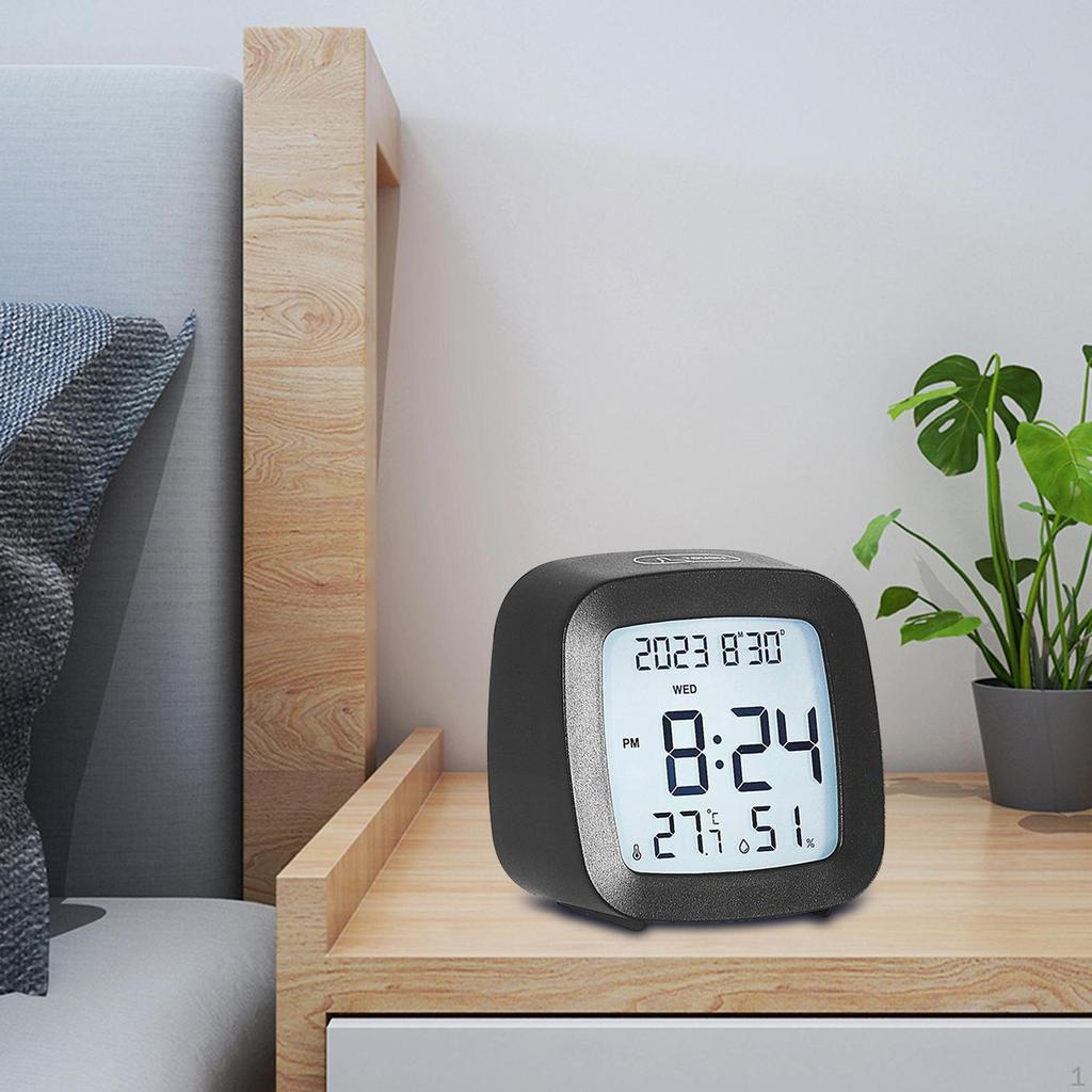 Compact Digital Alarm Clock with 12/24H 3x8x3 Inch for Bedroom, Home, Office, Travel