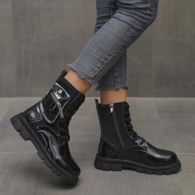 Winter Shoes Women's Ankle Boots Gothic Shoes Platform Boots Snow Boots Women's Oversized Warm Boots Party PU Leather Trend