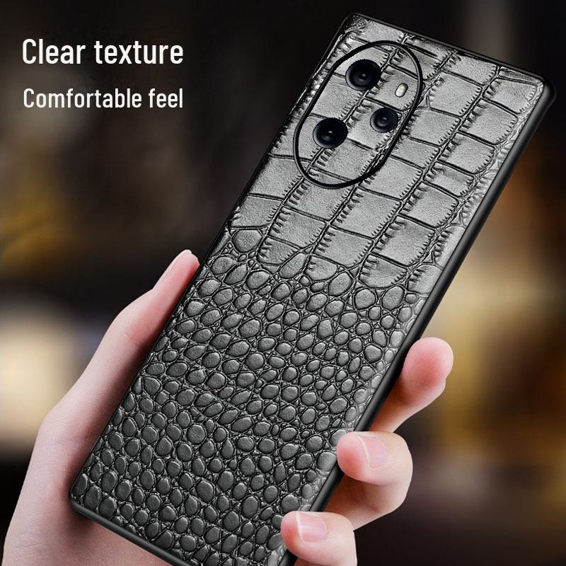 Luxury Genuine Leather Crocodile Pattern Case for Honor 70 Series