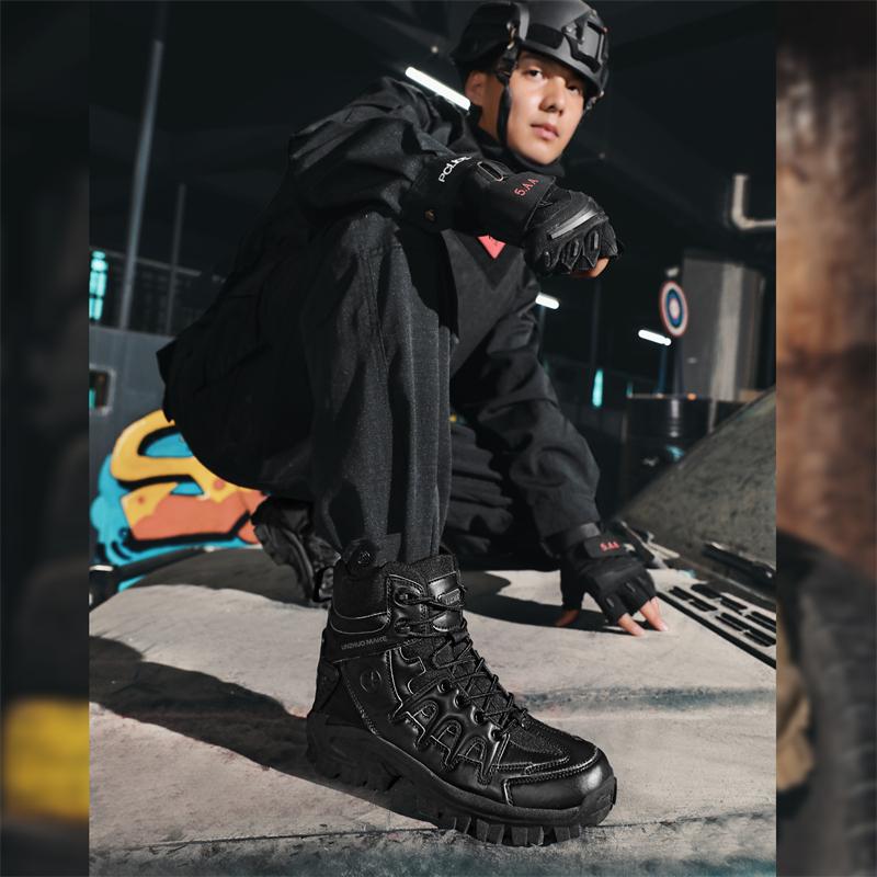 Military Tactical Boots Desert Combat Outdoor Army Hiking Shoes Waterproof Travel Shoes Leather Male Ankle Boots