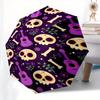 1pc Skulls,Guitars Automatic Folding Umbrella: Compact 8 Bone Design Cartoon Outdoor Travel Companion, Business Umbrella, Christmas Valentin