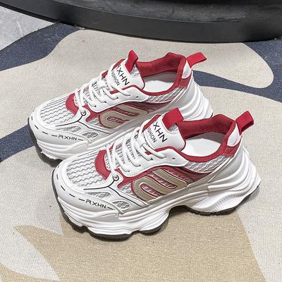 Women High Platform Sneakers New Breathable Shoes Thick Sole Air Mesh Casual Shoes Chunky Dad Sport Sneakers